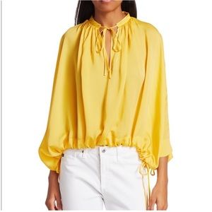 Rhode Helene Cap Sleeve Blouse in Sun